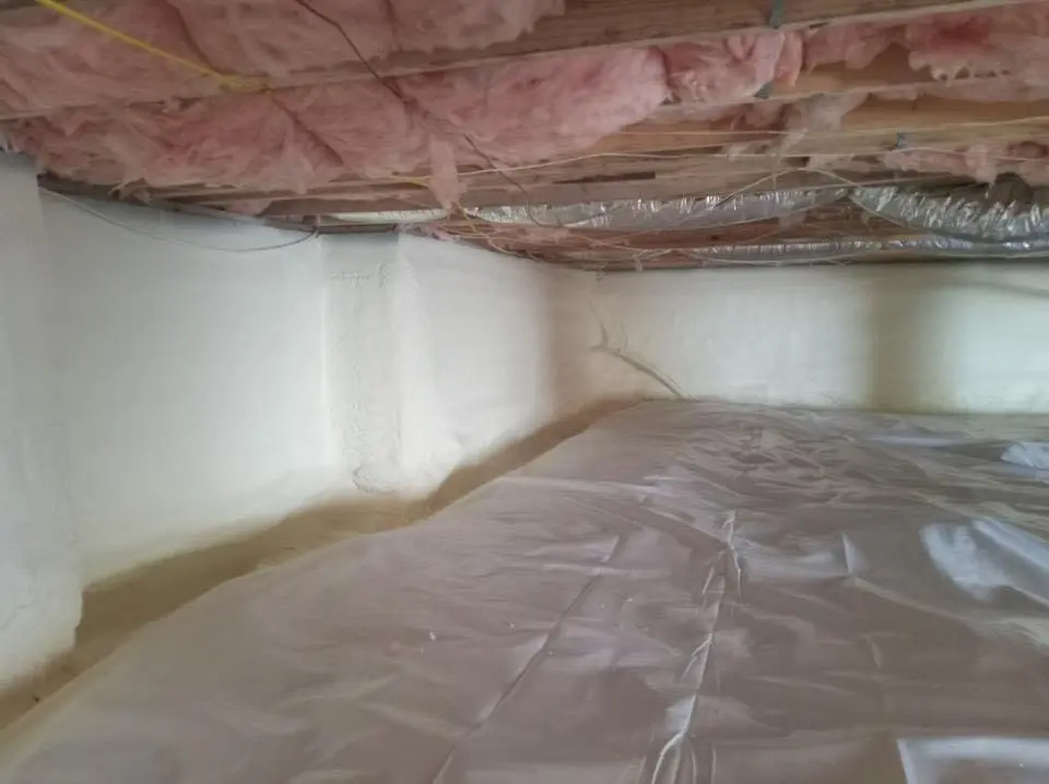 Crawl space encapsulation with closed-cell spray foam for Attic Insulation in Island Park